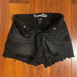 Organic Blue 100% Cotton Women's Black Jean Shorts